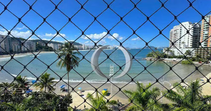 Apartamento frente mar com varanda gourmet, 3 quartos, 2 vagas à venda, 120 m² por r$ 1.700.000 - astúrias - guarujá/sp
