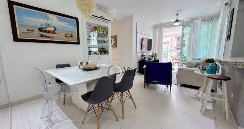 Apartamento com 3 suítes, varanda gourmet, 2 vagas à venda, 127 m² por R$ 950.000 - Enseada - Guarujá/SP