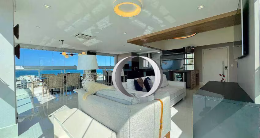 Apartamento com vista pro mar, 3 suítes, varanda gourmet integrada, 2 vagas, à venda, 152 m² por R$ 2.500.000 - Enseada - Guarujá/SP