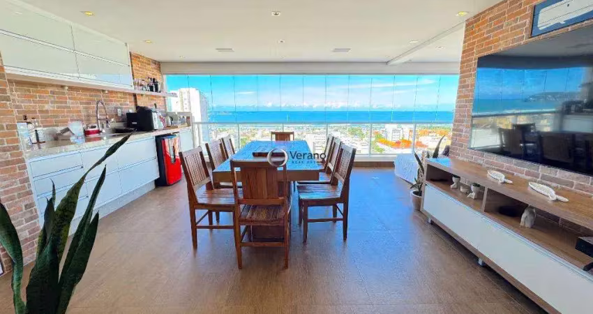 Apartamento com vista para o mar, 3 quartos (sendo 1 suíte), 2 vagas à venda, 105 m² por r$ 1.180.000 - enseada - guarujá/sp