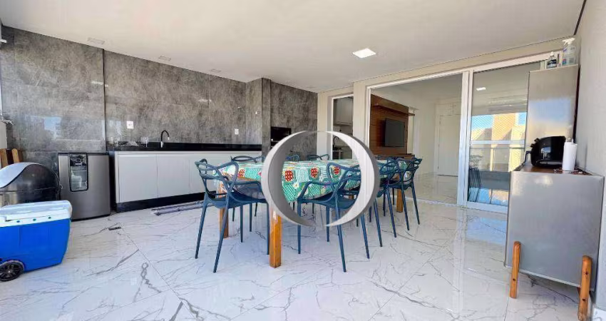 Apartamento reformado com vista mar, varanda gourmet, 3 quartos (sendo 1 suíte), 2 vagas, à venda, 105 m² por R$ 950.000 - Enseada - Guarujá/SP