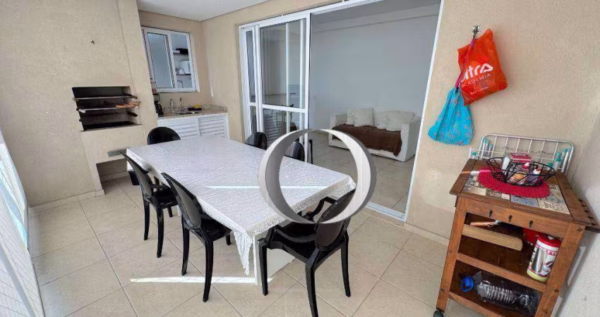 Apartamento com varanda gourmet, 3 quartos (sendo 1 suíte), 2 vagas e lazer completo à venda, 83 m² por R$ 780.000 - Enseada - Guarujá/SP