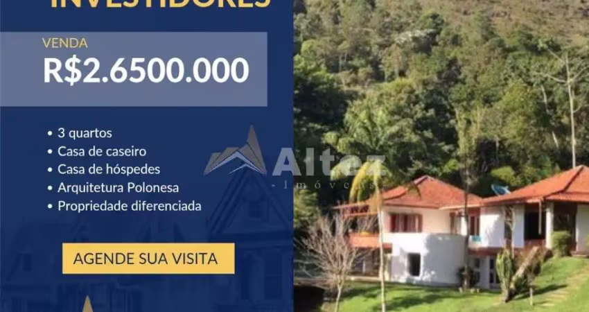 Casa 3 quartos, 3620 m2, jardim, piscina, água própria, albuquerque, teresópolis