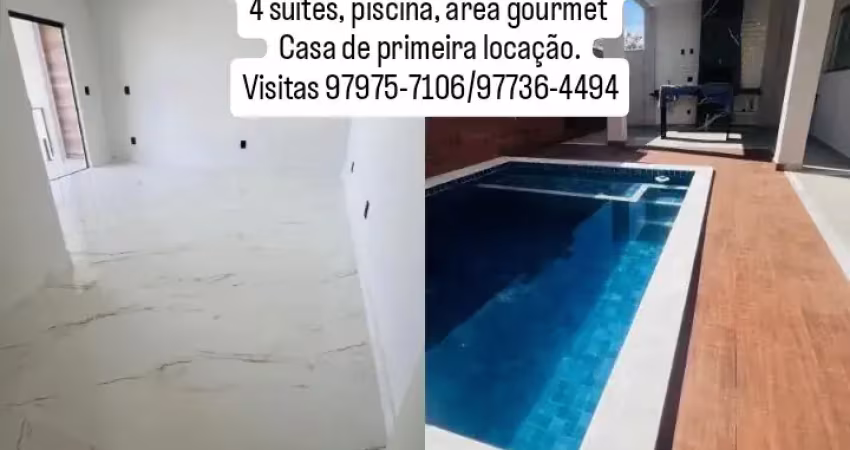 Casa contemporânea 4 suítes cond. Dom José