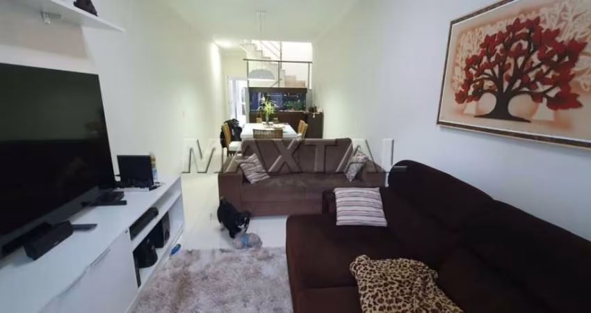 Sobrado com 155m², 3 suítes, 5 banheiros, 2 salas, 2 vagas e churrasqueira, próximo a Av. do Guacá.