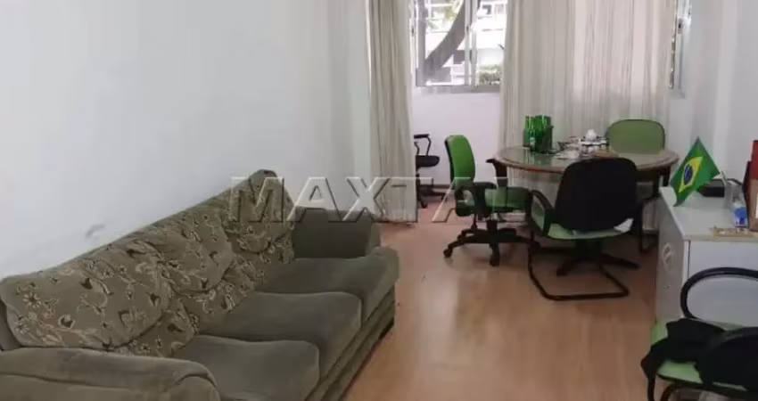 Apartamento de 60 m² na região central de São Paulo, com 1 dormitório e 1 vaga.