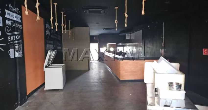 Salão comercial, 160m², 2 banheiros, cozinha, pronto para ramo alimenticio, na Santa Inês;