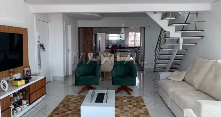 Cobertura a venda,230m², 4 dormitórios, 3 suítes, sala, cozinha e 5 vagas