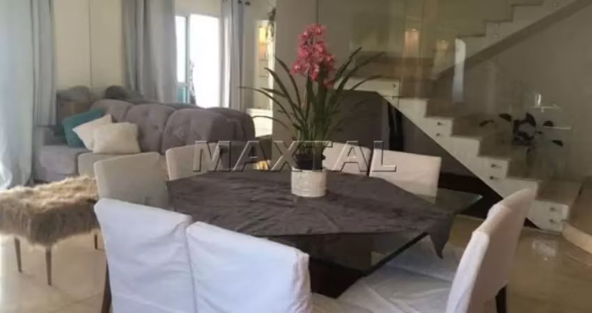 Apartamento Cobertura Duplex, 240m², 3 dormitórios, 3 suítes, sala, cozinha e 3 vagas.
