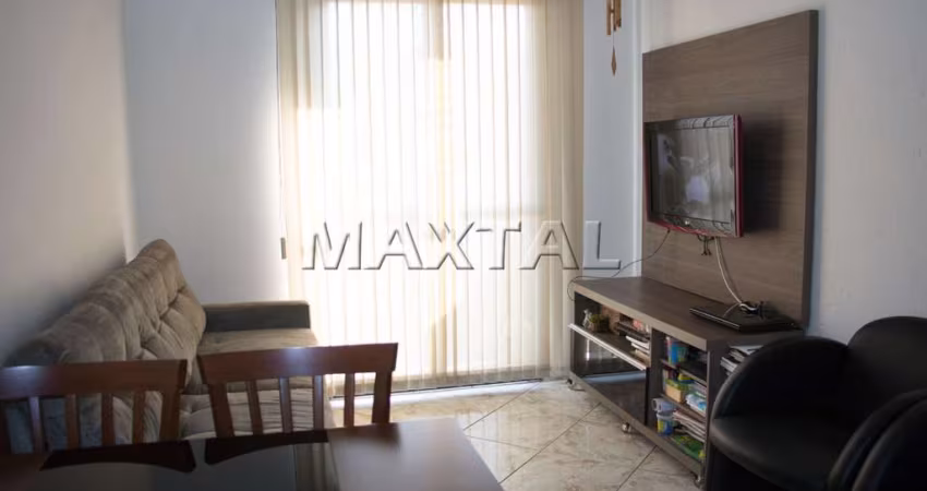 Apartamento de 50m² com 2 dormitórios, sala, cozinha e 1 vaga, na Vila Palmeiras.