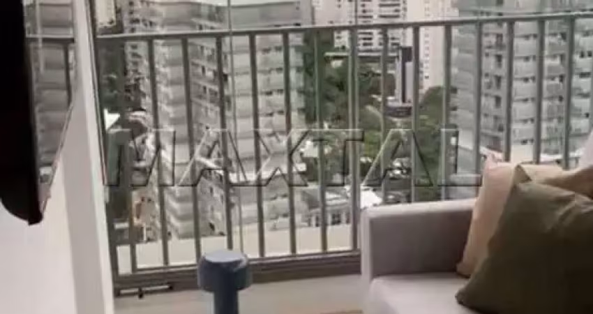 Studio com 39 m² com  varanda  ampla para locação na vila nova conceição.