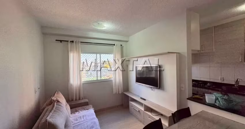 Apartamento mobiliado pra locação no jaçanã, de 45 m², com 2 dormitórios, sala e cozinha.