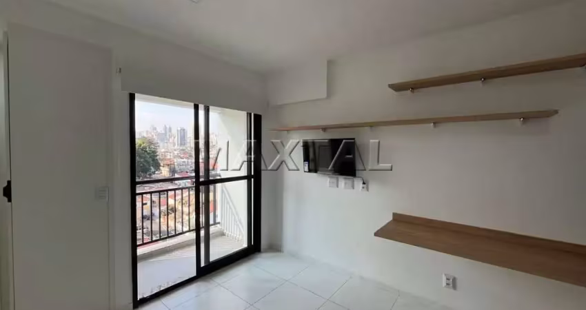 Studio mobiliado para locação de 26m² com sacada, no bairro jardim são paulo