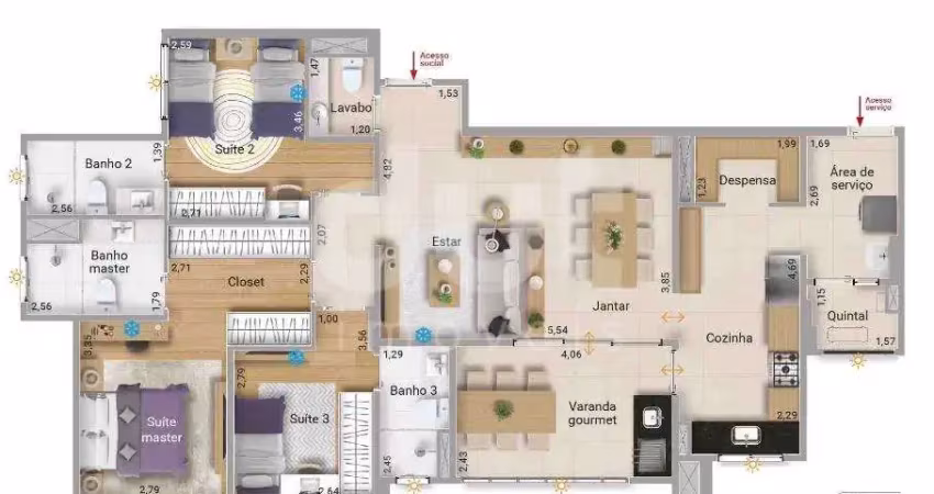 Apartamento com 3 quartos à venda na Avenida Maria Emília Alves dos Santos de Ângelis, 399, Parque Prado, Campinas