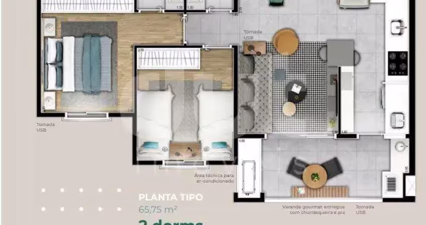Apartamento com 2 quartos à venda na Avenida Wellman Galvão de França Rangel, 4100, Swiss Park, Campinas