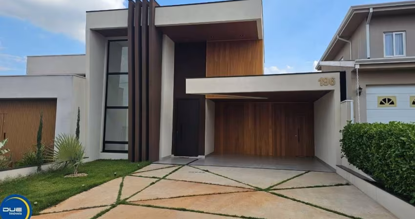 Casa de luxo em condomínio na cidade de Indaiatuba-SP, Residencial Evidências: 3 quartos, 3 suítes, 2 salas, 5 banheiros, 4 vagas, 195m².