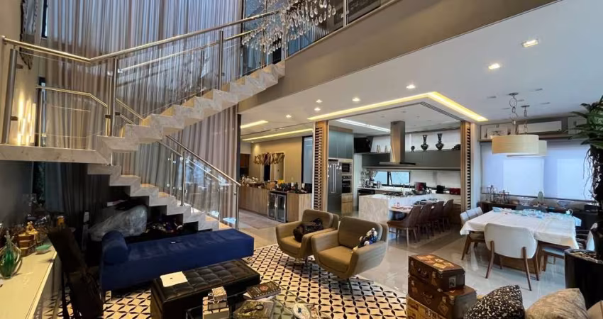 Casa de luxo em condomínio: 4 quartos, 4 suítes, 3 salas, 5 banheiros, 4 vagas, 333,92 m² em Indaiatuba-SP, Res. Duas Marias.