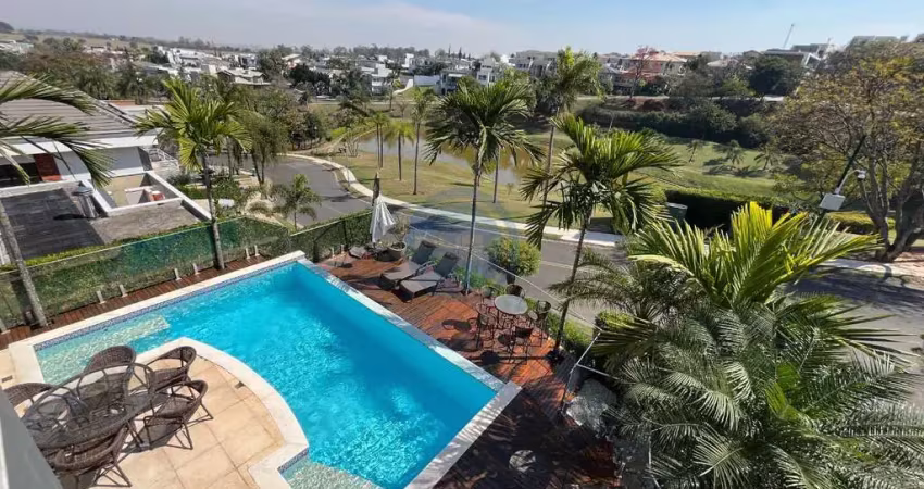 Sobrado alto padrão no condomínio vila paradiso, 375 m², vista para o lago, piscina e área gourmet