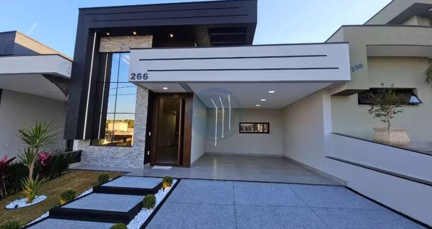 Casa térrea no park gran reserve em indaiatuba com 3 suítes, piscina, alto padrão de acabamento e móveis planejados