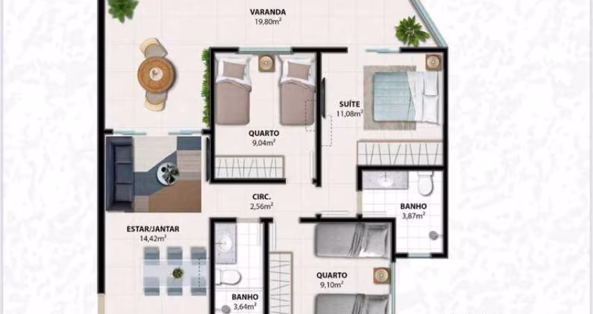 Apartamento com 3 dormitórios à venda por R$ 935.000,00 - Praia do Morro - Guarapari/ES