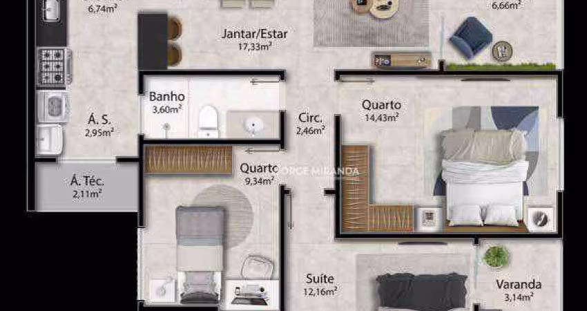 Apartamento com 3 dormitórios à venda por R$ 770.000,00 - Ipiranga - Guarapari/ES