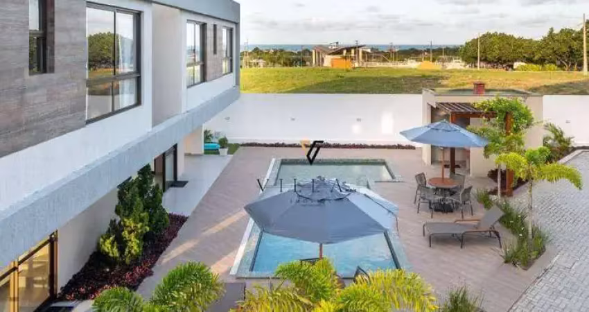 Casa em condomínio com 3 dormitórios, sala para 2 ambientes, cozinha americana e varanda à venda, 112 m² por r$ 615.000 - enseada de jacumã - conde/pb