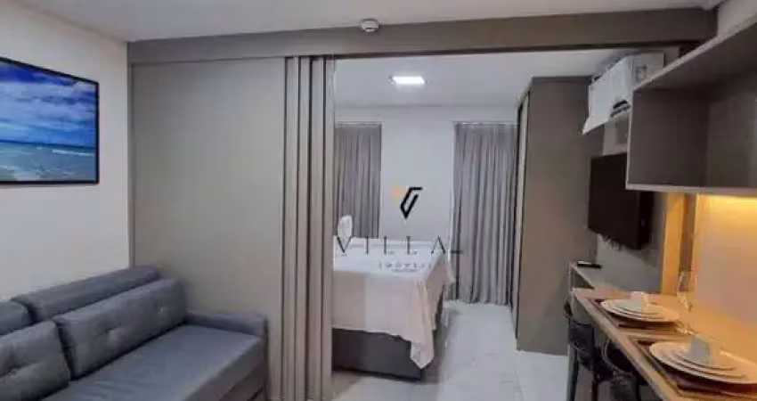 Flat 100% mobiliado com 1 dormitório, sala e cozinha americana integradas à venda, 27 m² por r$ 450.000 - tambaú - joão pessoa/pb
