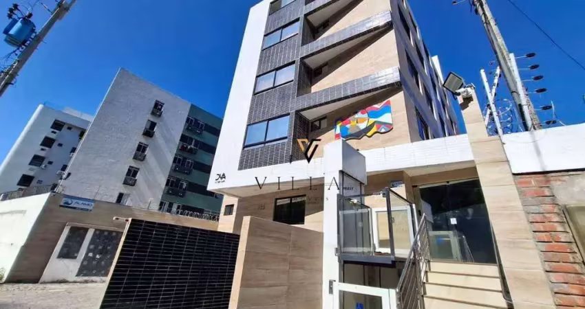 Flat mobliado e vista para o mar com 1 dormitório, sala e cozinha americana integradas à venda, 30 m² por r$ 499.000 - cabo branco - joão pessoa/pb
