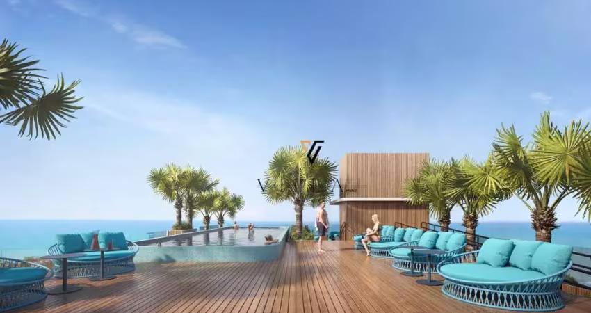 Studio à beira mar com 1 dormitório, sala, cozinha e varanda integrados à venda, 18 m² por r$ 484.199 - jardim oceania - joão pessoa/pb