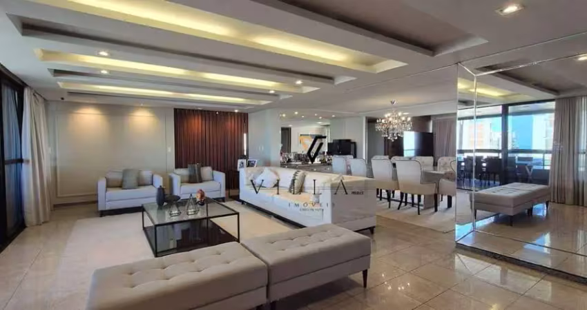 Apartamento lluxuoso com 4 dormitório, 4 salas, cozinha,, varandas na sala e suítes à venda, 320 m² por r$ 2.700.000 - aeroclube - joão pessoa/pb
