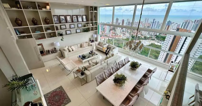 Cobertura duplex extraordináriacom 4 dormitórios, sala, cozinha e varanda à venda, 355 m² por r$ 4.500.000 - brisamar - joão pessoa/pb