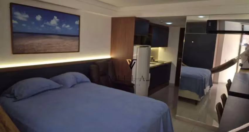 Flat mobiliado à beira mar com 1 dormitório, sala e cozinha integradas à venda, 25 m² por r$ 420.000 - manaíra - joão pessoa/pb