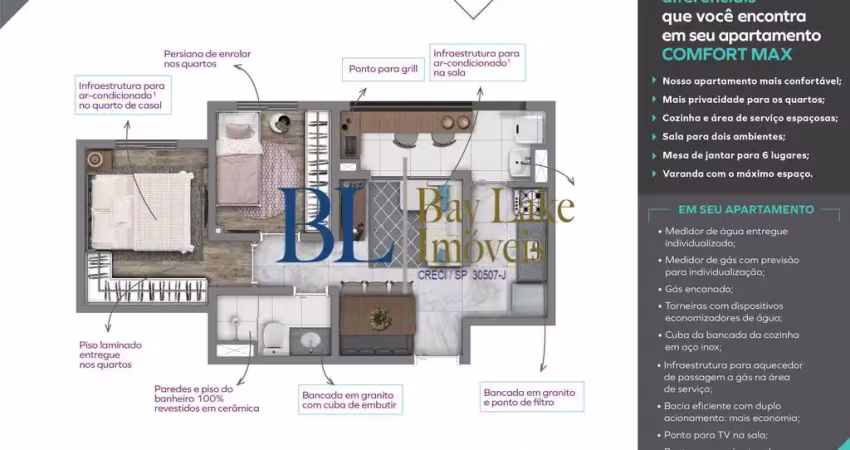 Apartamento à venda – vivaz prime belém| 41m²|2dorm
