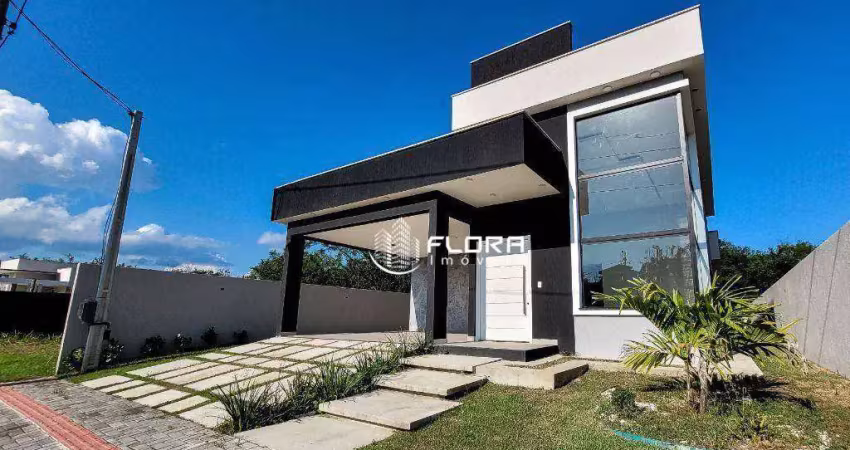 Casa no cond. jardim ubá, com 3 suítes, sendo 1 master com closet,180 m², à venda por r$ 900.000 - ubatiba - maricá/rj