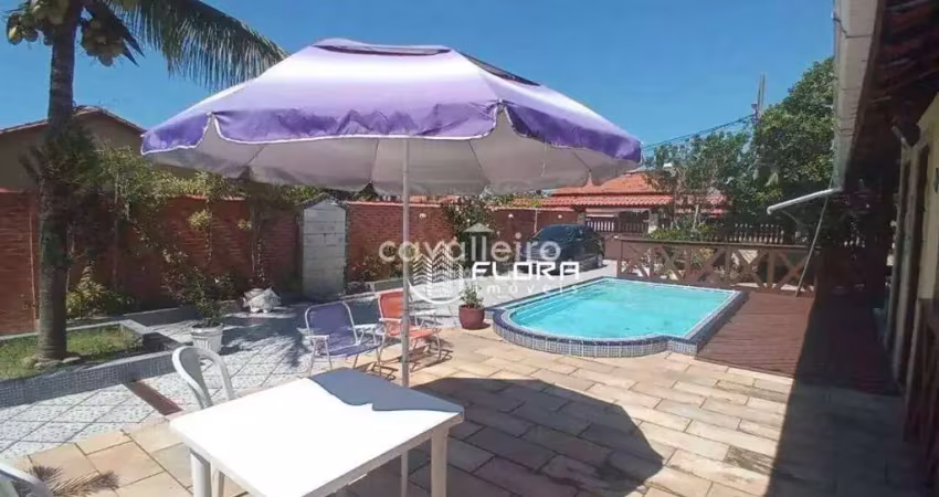 Casa com 4 quartos sendo 1 suíte, piscina. àrea gourmet, a 150 metros da praia, com 175 m², à venda, por r$ 630.000 - cordeirinho - maricá/rj