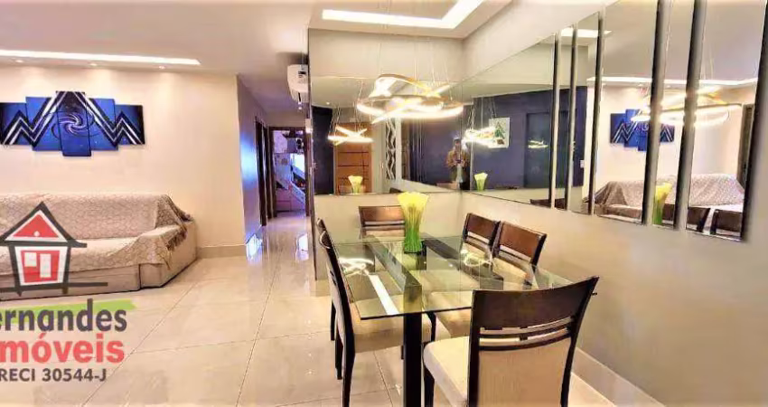 Apartamento alto padrão com 3 dormitórios à venda, 122 m² por r$ 1.350.000  canto do forte  praia grande sp