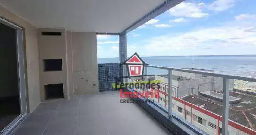 Apartamento alto padrão vista mar  com 3 suítes à venda, 143 m² por r$ 1.100.000 - aviação - praia grande/sp