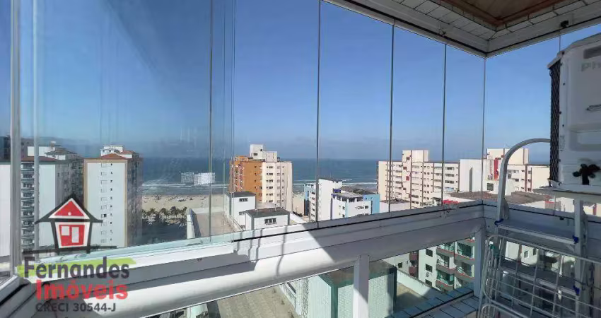 Apartamento vista mar semi mobiliado, aceita imóvel,  3 dormitórios à venda, 119 m² por r$ 900.000 - guilhermina - praia grande/sp