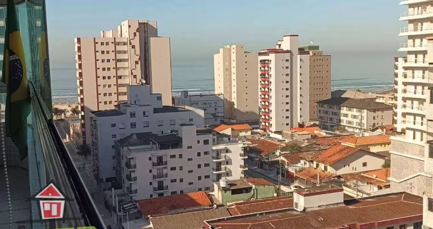 Apartamento vista mar  com 2 dormitórios à venda, 90 m² por r$ 560.000 - guilhermina - praia grande/sp