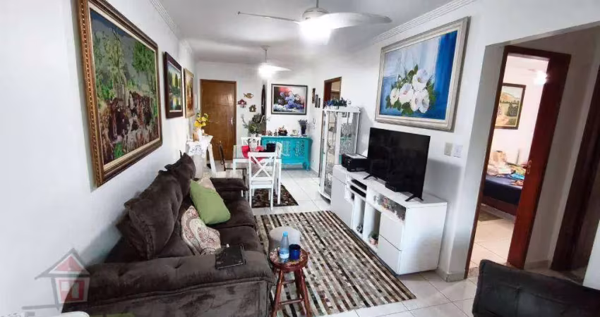 Apartamento mobiliado 300 metros da praia  com 2 dormitórios sendo 1 suíte à venda, 86 m² por r$ 600.000 - vila guilhermina - praia grande/sp