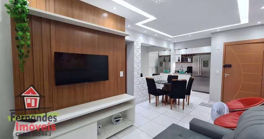 Apartamento mobiliado com 2 dormitórios à venda, 62 m² por r$ 465.000  aviação  praia grande sp