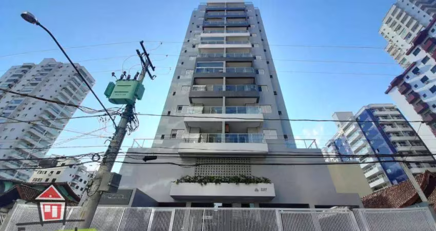 Apartamento no lado praia com 2 dormitórios à venda, 64 m² por r$ 490.000  canto do forte  praia grande sp