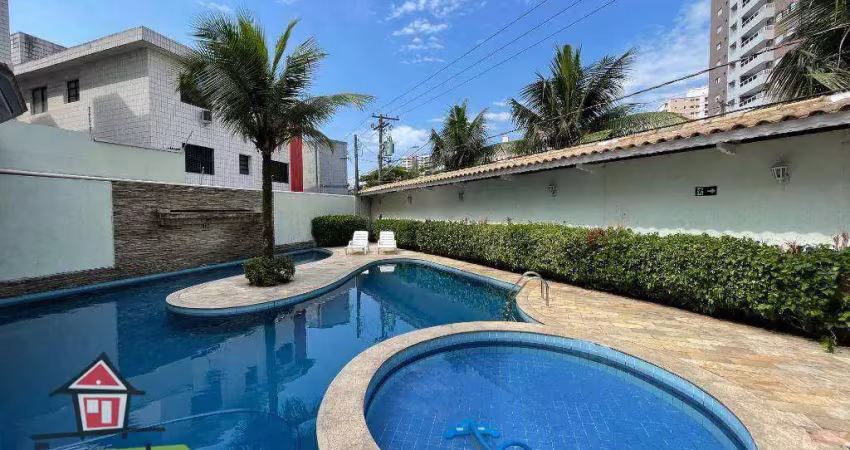 Sobrado triplex em condomínio com piscina 3 dormitórios para alugar definitivo pacote 132 m² por r$ 6.000 mês  canto do forte  praia grande sp