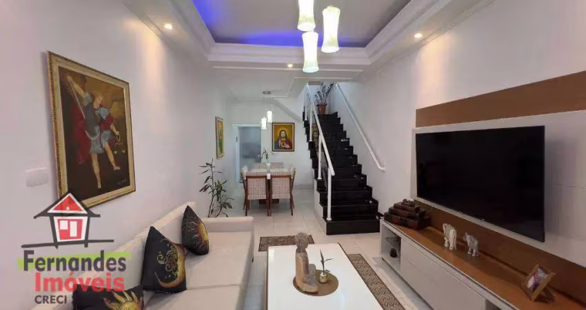 Belíssimo sobrado com 2 suítes revetida para 3 dormitórios sendo 1 suíte  à venda, 99 m² por r$ 765.000,00  aceita imóvel,  tupi   praia grande/sp