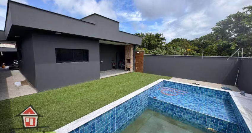 Casa nova com piscina  3 dormitórios à venda, 146 m² por R$ 589.000 Cibratel II Itanhaém/SP.