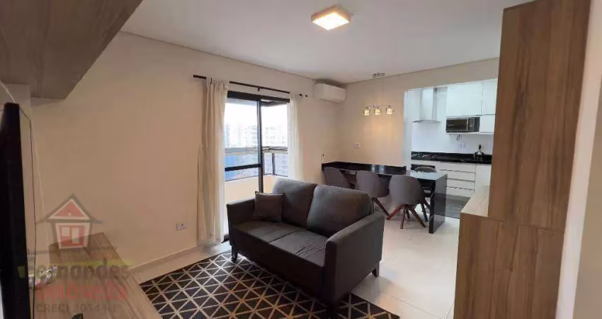 Belíssimo apartamento mobiliado com 2 dormitórios sendo 1 suíte e 2 vagas  à venda, 95 m² por r$ 699.000  canto do forte  praia grande sp