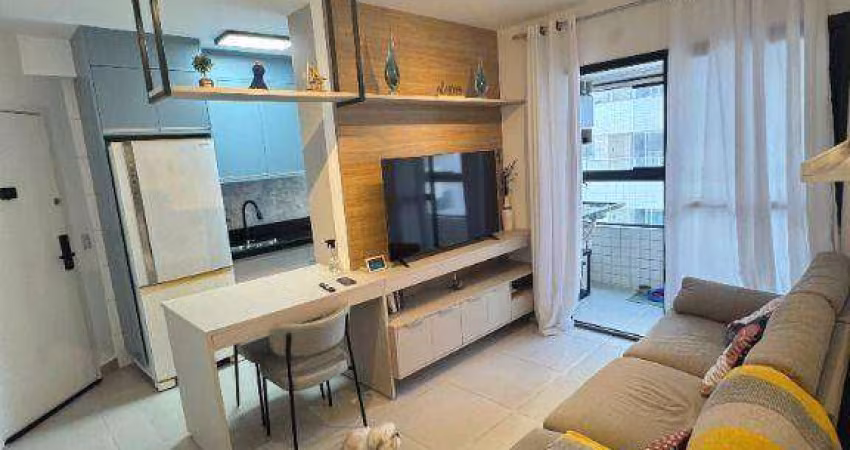 Belíssimo apartamento mobiliado 1 dormitório lateral mar para alugar defivitivo pacote por R$3.200,00 Vilamar em Praia Grande/SP.