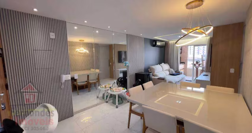 Apartamento planejado  com 2 dormitórios sendo 1 suíte para alugar definitivo pacote 77 m² por r$ 4.000 mês  ocian praia grande sp