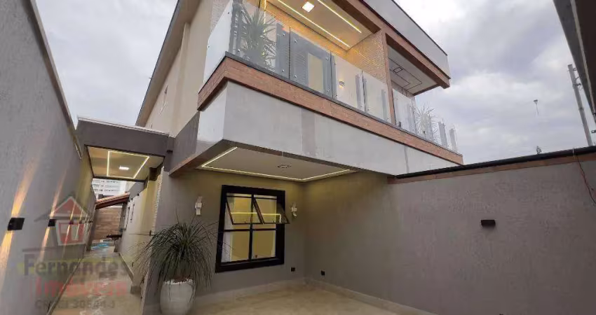 Sobrado com 3 dormitórios 300 metros da praia à venda por r$ 750.000 - maracanã - praia grande/sp