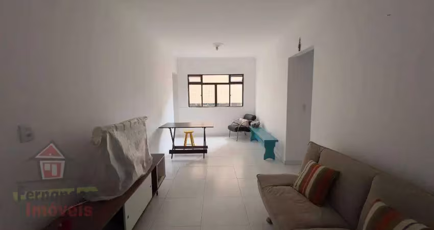 Apartamento mobiliado 100 metros da praia com 1 dormitório para alugar definitivo pacote, 50 m² por r$ 2.200 mês  aviação  praia grande sp